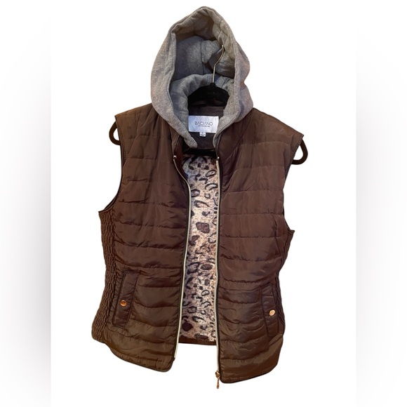 BACIANO Quilted Vest fur lined Size XL removable hood (Runs Small) XL - Picture 1 of 13